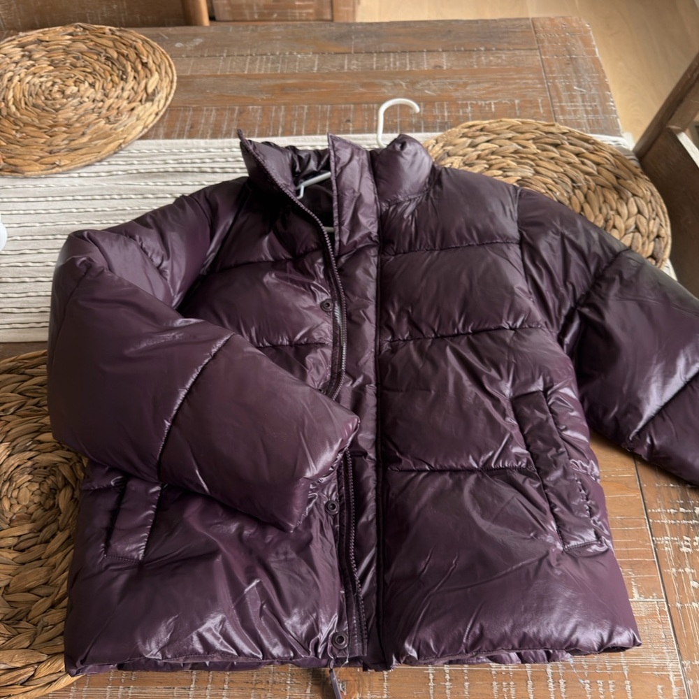 Fabletics Dark Purple Puffer Jacket - image 1
